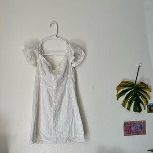 White Ruffled Babydoll Dress